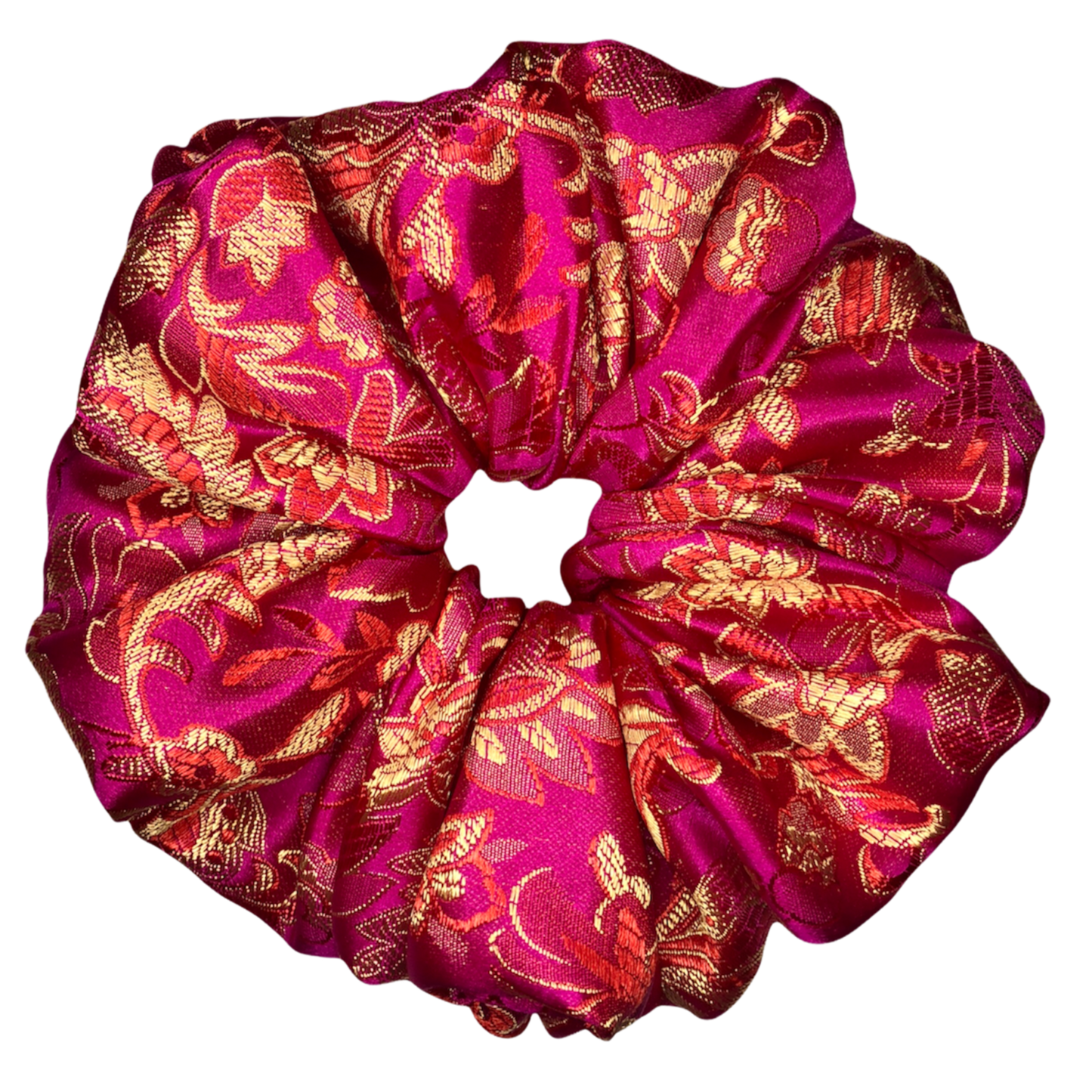 Floral Hot Pink Scrunchies