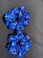 Floral Blue Scrunchies