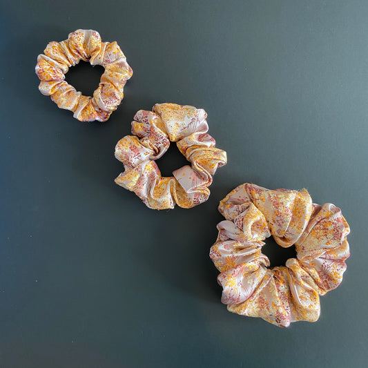 Floral Champagne Scrunchies