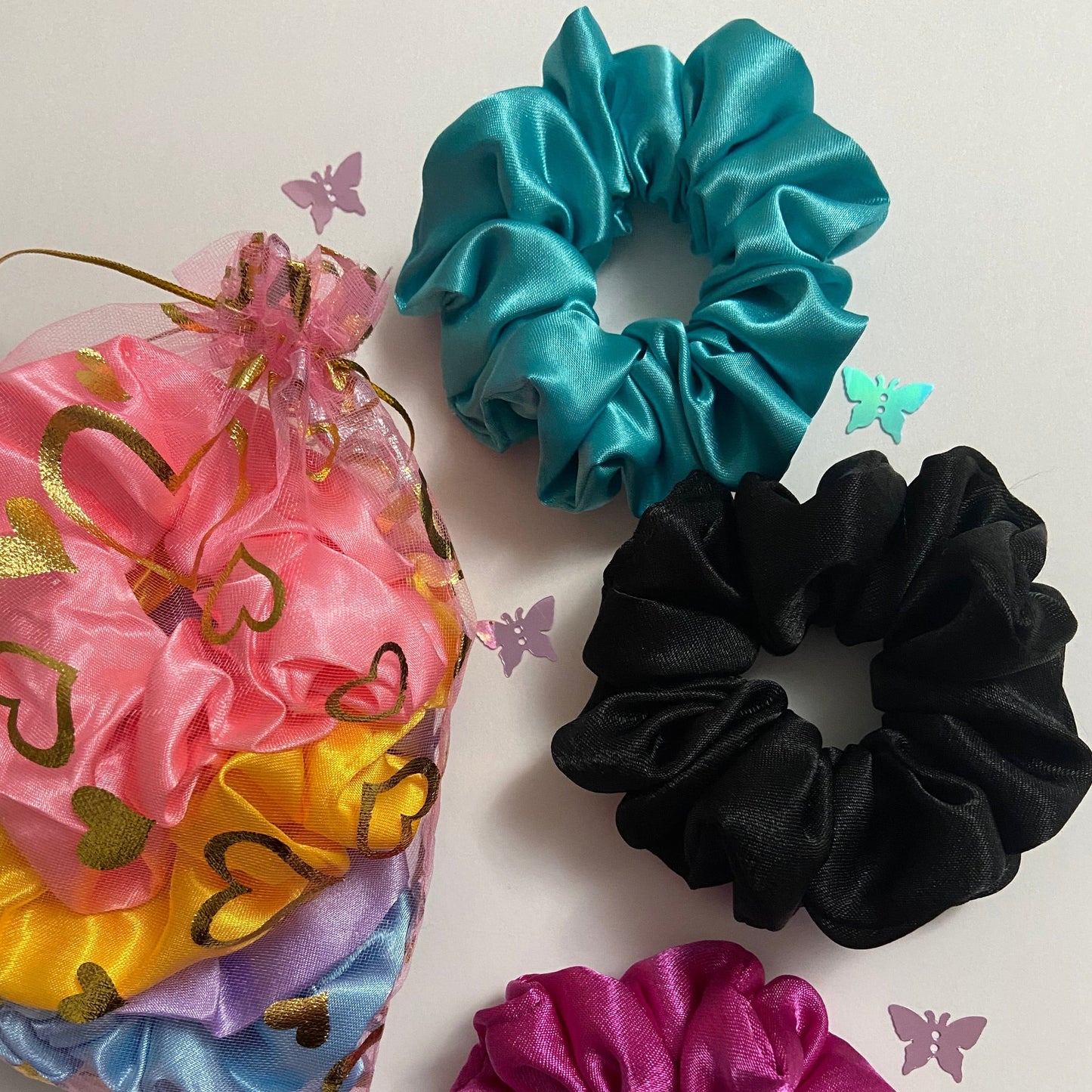 Turquoise Scrunchies