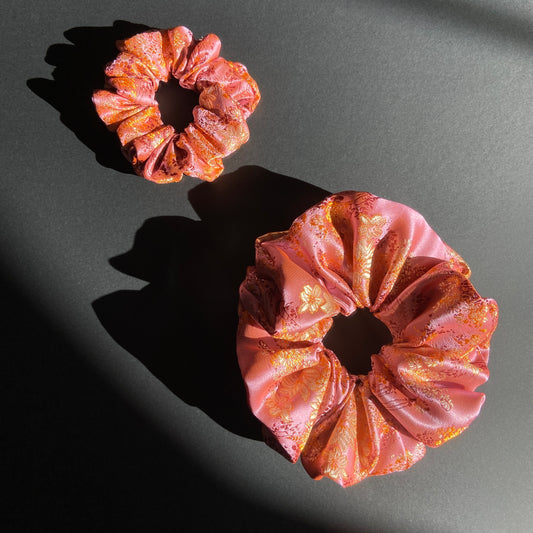 Floral Pink Scrunchies