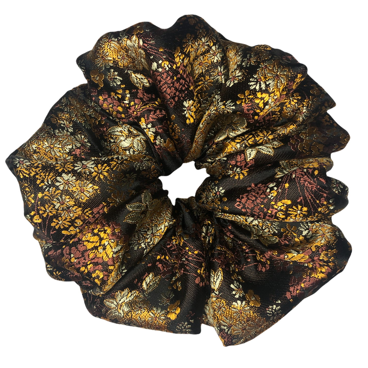Floral Black Scrunchies