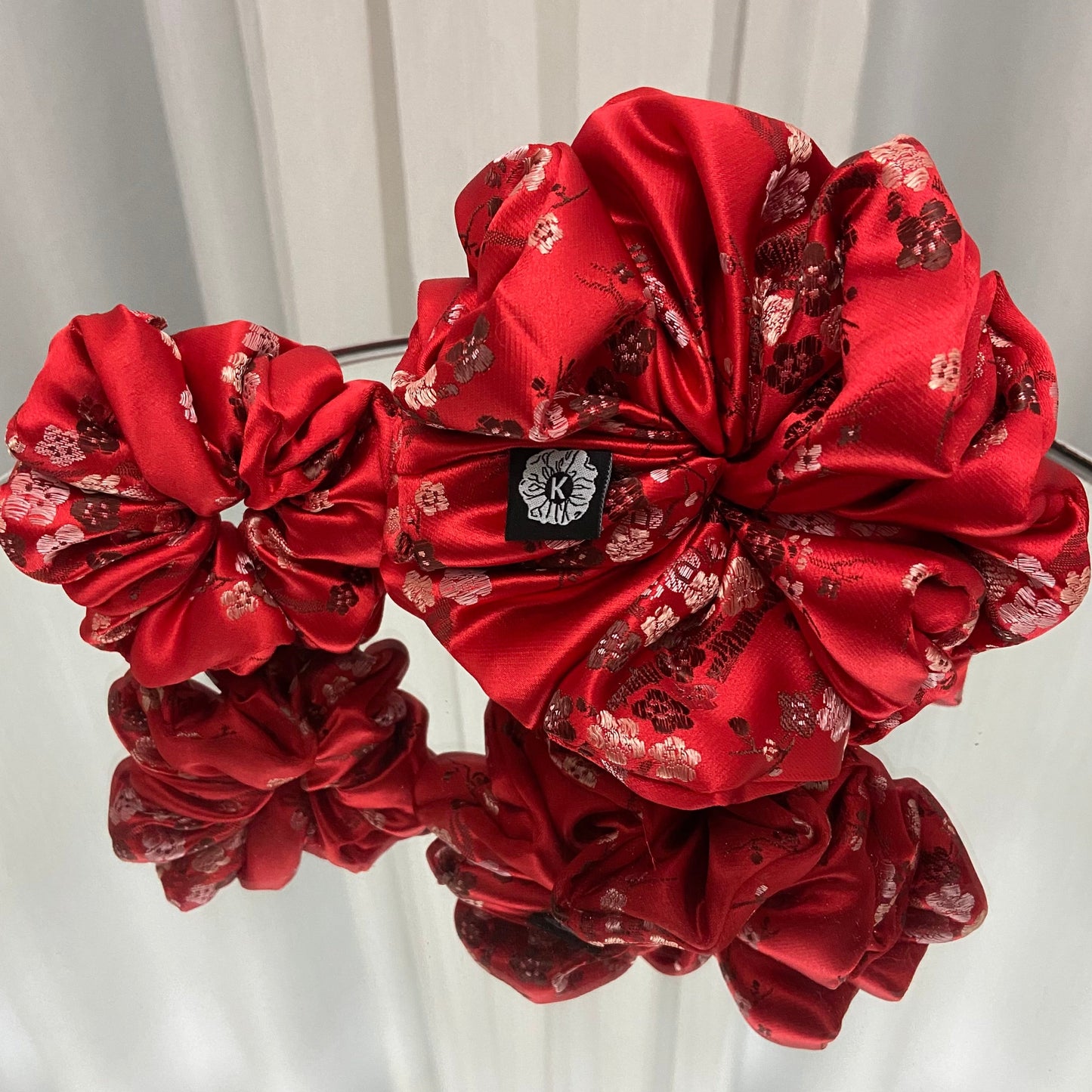 Rani Floral Red Scrunchies