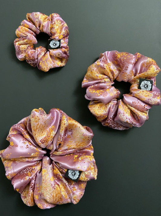 Floral Purple Scrunchies